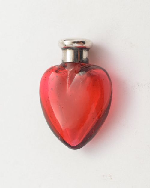 Lovely Victorian Heart Shaped Scent Bottle - London 1895