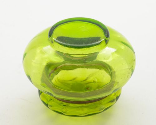 Lovely Green Glass French Trinket Box - circa 1900