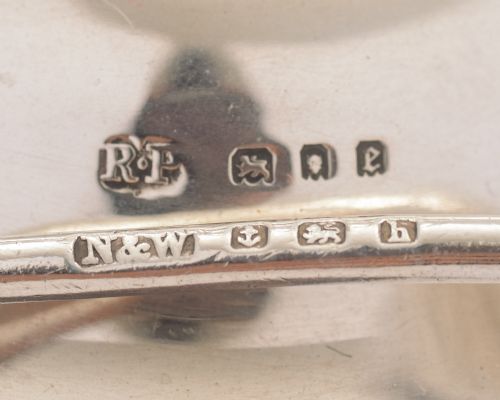 Nice Silver Topped Jam Pot & Spoon - London 1920