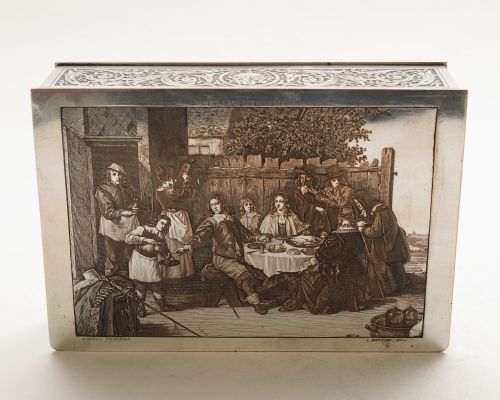 精美的法国镀铜银盒 - 约 1920 年
