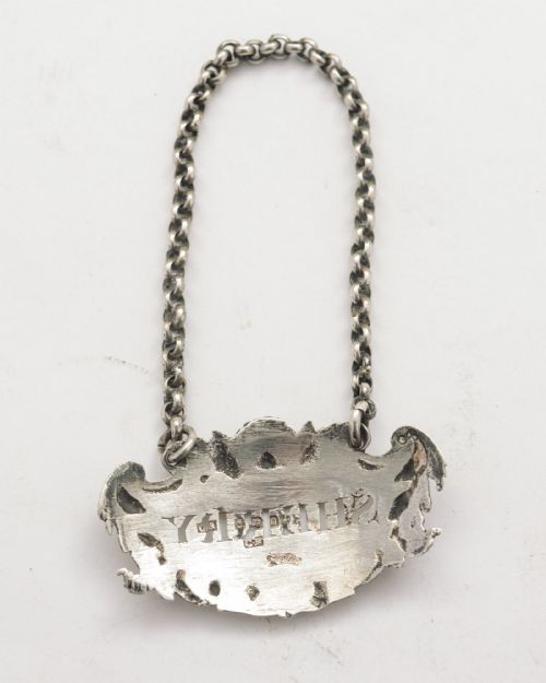 Nice Finely Cast Solid Silver Decanter Label - London 1828
