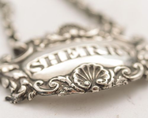 Nice Finely Cast Solid Silver Decanter Label - London 1828