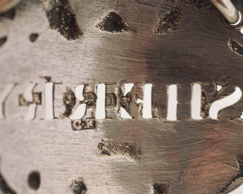 Nice Finely Cast Solid Silver Decanter Label - London 1828