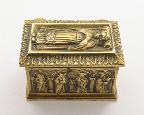 Unusual Brass Ecclesiastical themed Box - circa 1905