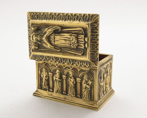 Unusual Brass Ecclesiastical themed Box - circa 1905