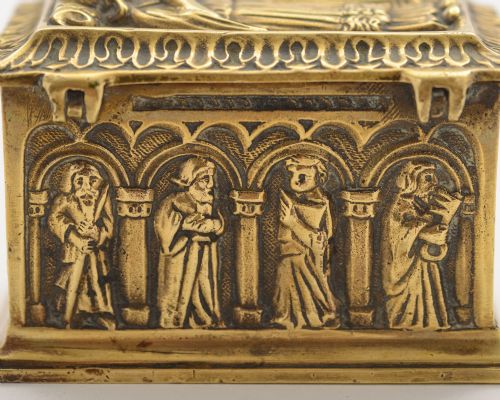 Unusual Brass Ecclesiastical themed Box - circa 1905