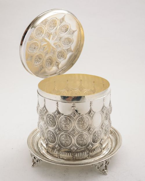 Superb Victorian Elkington Biscuit Box - 1887