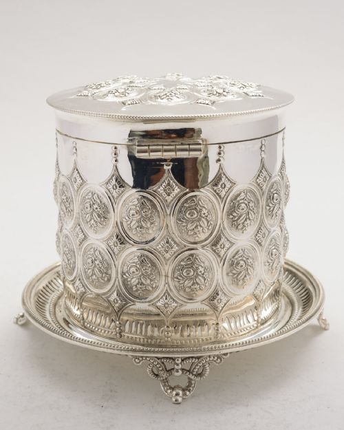 Superb Victorian Elkington Biscuit Box - 1887