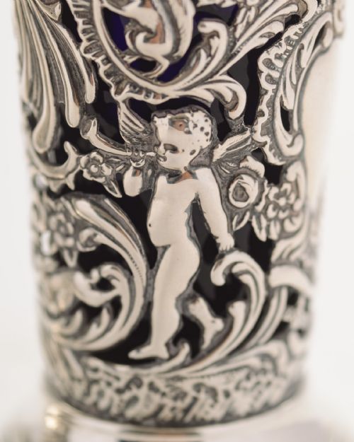 Gorgeous Pair Victorian Silver Posey Vases - London 1899