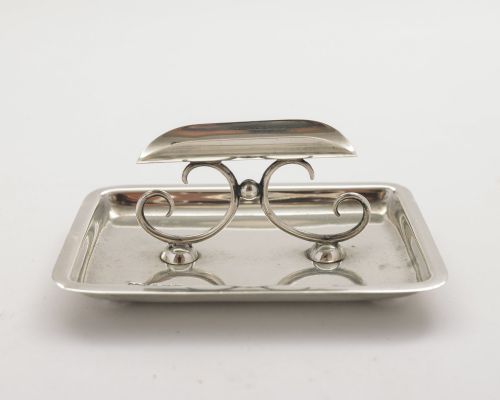 Nice Edwardian Silver Cigar Rest/ Ashtray - London 1901