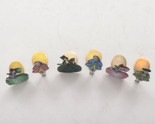 Rare set of Enamelled Menu Holders - circa 1930