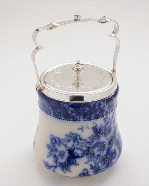 Lovely Victorian China Biscuit Barrel - 1895