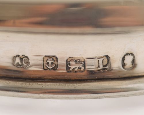 Pretty Art Deco Silver Enamelled Topped Jar - Birmingham 1935