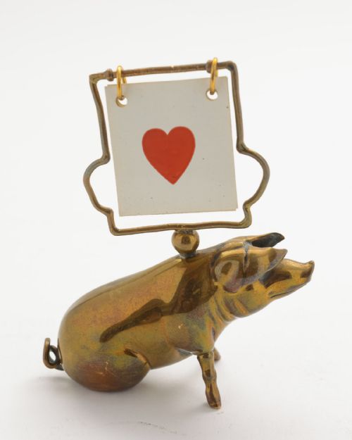 Unusual Brass Pig Trump Marker - circa 1930