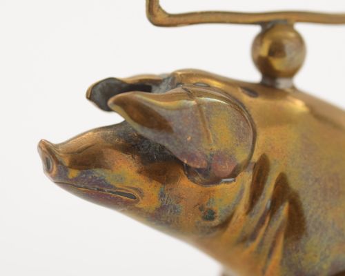 Unusual Brass Pig Trump Marker - circa 1930