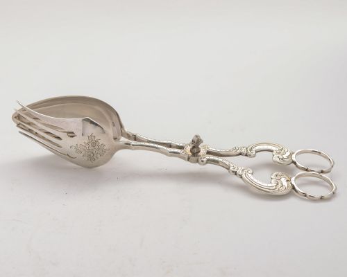 Fabulous Dutch Silver Serving Tongs - 1870