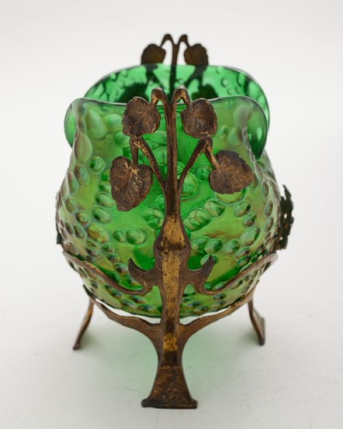 Nice Austrian Emerald Green Irredescent Vase - circa 1900