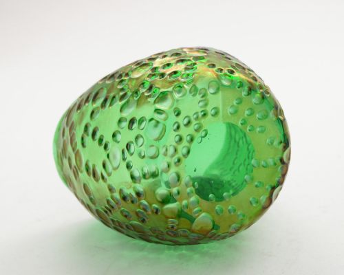 Nice Austrian Emerald Green Irredescent Vase - circa 1900