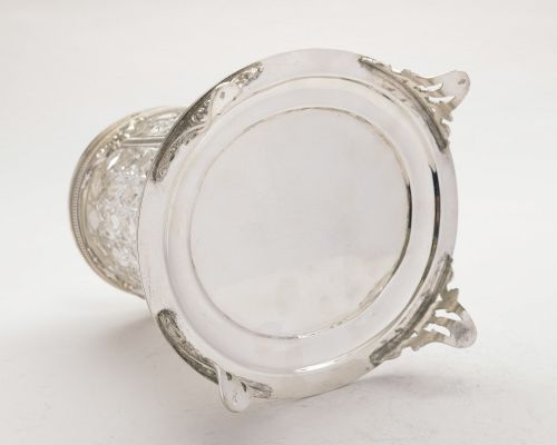 Gorgeous Victorian Glass and silver plated Biscuit Box- circa 1880