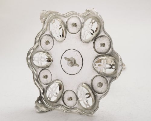 Gorgeous Victorian Silver Plated 6 piece Egg Cruet - 1868