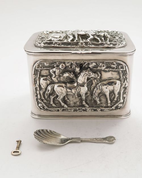Fabulous Victorian Silver on Copper Tea Caddie - circa 1880
