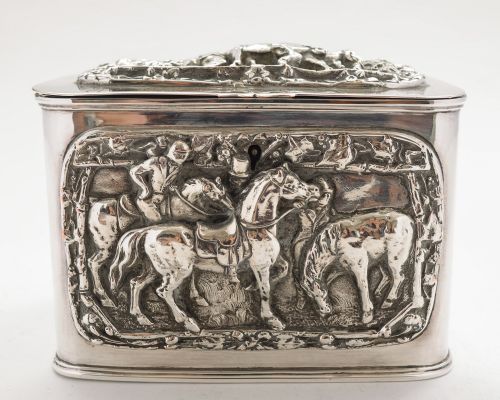 Fabulous Victorian Silver on Copper Tea Caddie - circa 1880