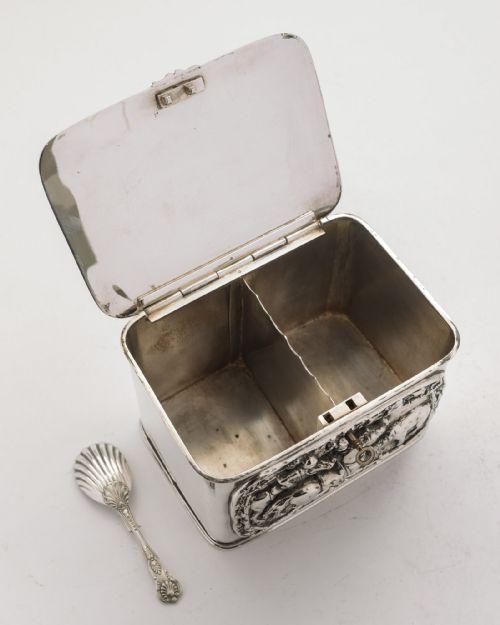 Fabulous Victorian Silver on Copper Tea Caddie - circa 1880