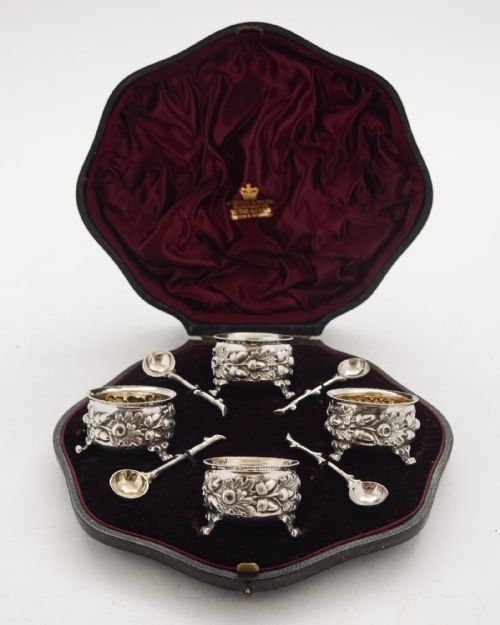 Gorgeous Victorian Set of Silver Salts - London 1891
