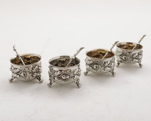 Gorgeous Victorian Set of Silver Salts - London 1891