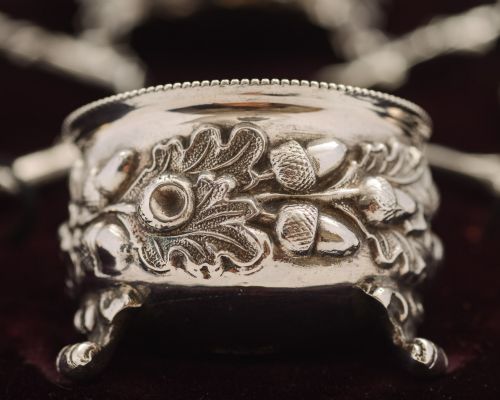 Gorgeous Victorian Set of Silver Salts - London 1891