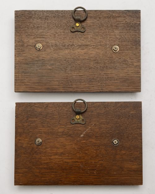 Unusual Pair Edwardian Shepherd Scene Plaques - circa 1905