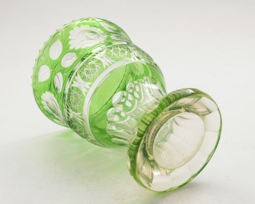 Gorgeous European Green Glass Vase - circa 1900