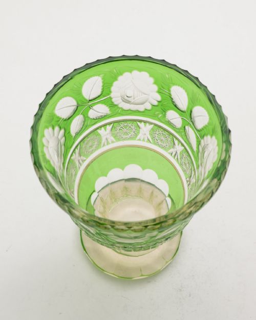 Gorgeous European Green Glass Vase - circa 1900