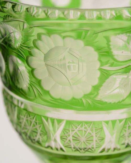 Gorgeous European Green Glass Vase - circa 1900