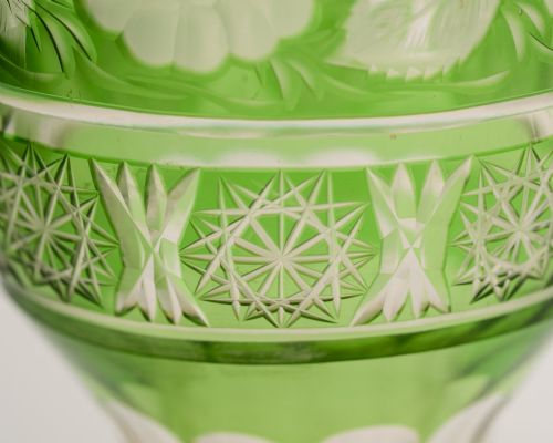 Gorgeous European Green Glass Vase - circa 1900