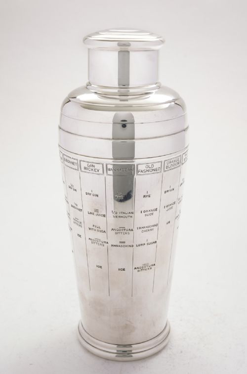 Rare Recipe Art Deco Cocktail Shaker - circa 1930