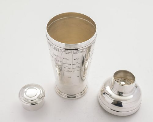 Rare Recipe Art Deco Cocktail Shaker - circa 1930