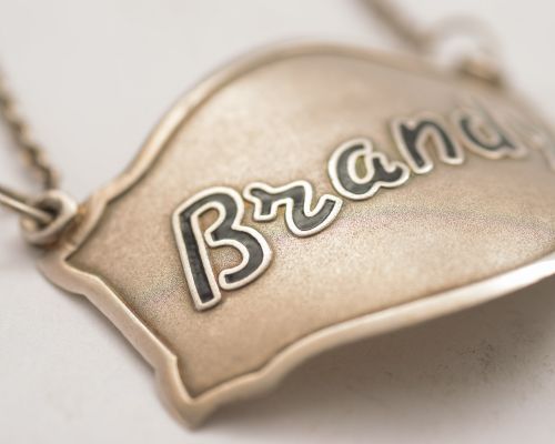 Nice Dutch Silver Enamelled Brandy Label - circa 1930