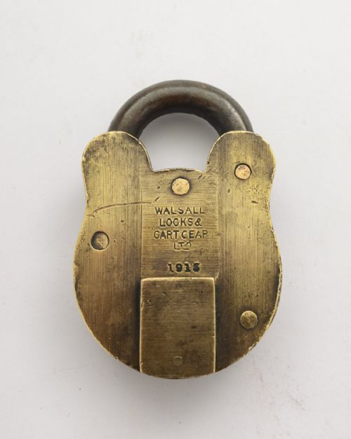 Nice Brass and Steel Padlock with Key - circa 1915