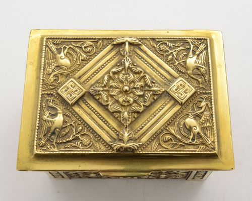 Lovely Victorian Brass Jewellery Box - circa 1890