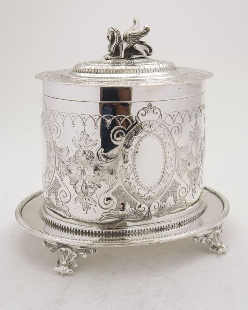 Fabulous Victorian Silver Plated Biscuit Box - circa 1890