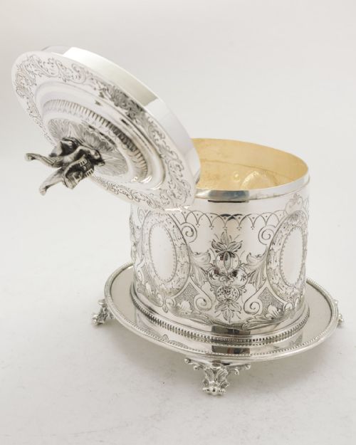 Fabulous Victorian Silver Plated Biscuit Box - circa 1890