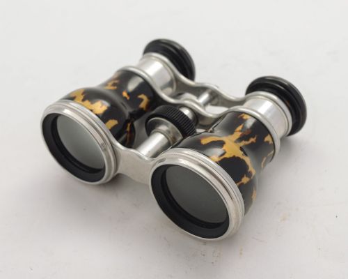 Lovely Pair of Faux Tortoiseshell & Aluminium Opera Glasses - circa 1920