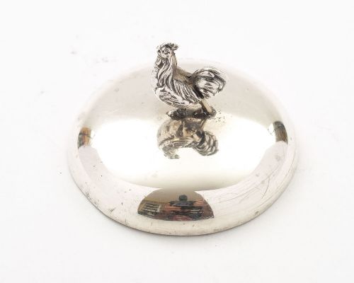 Unusual Silver Cockerel Paperweight - London 1930
