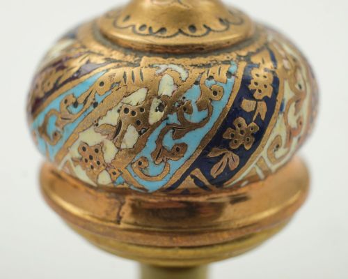 Beautiful French Brass Enamelled Desk Blotter - circa 1900