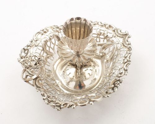 Gorgeous Victorian Silver Chamber Stick - London 1892