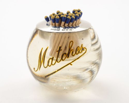 Nice Victorian Silver Topped/Glass Match Striker - Chester 1899