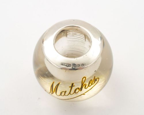 Nice Victorian Silver Topped/Glass Match Striker - Chester 1899