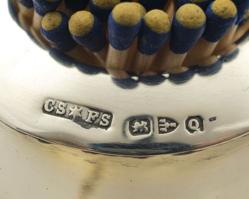 Nice Victorian Silver Topped/Glass Match Striker - Chester 1899