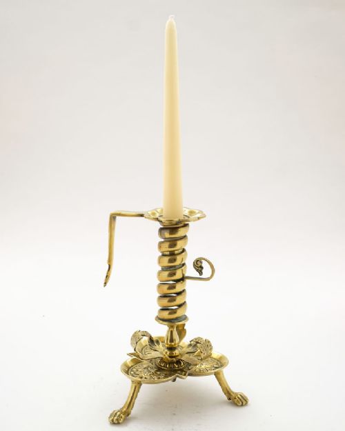 Unusual Victorian Arts & Crafts Brass Chamber Stick - circa 1890